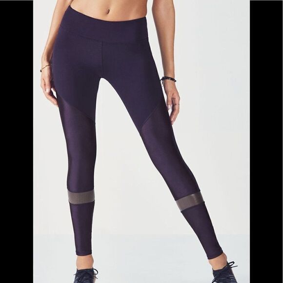 Fabletics Agnes Navy Blue Striped Leggings XXS - Picture 1 of 6